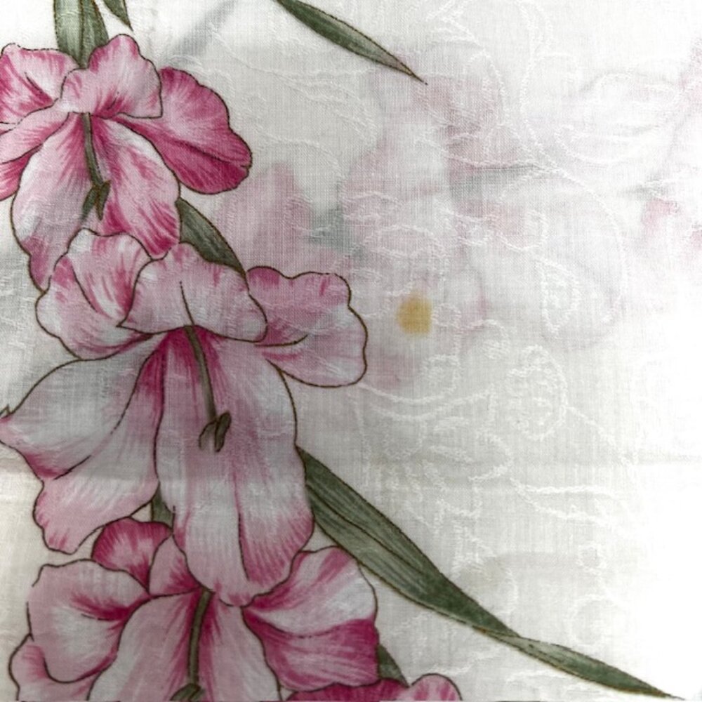 2 Neck-Kerchief Silk Trussardi &Wensli 19" - 20.5" White pink blue floral (30) - Picture 5 of 15
